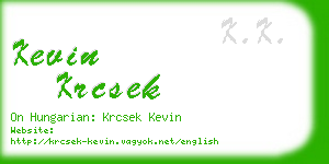 kevin krcsek business card